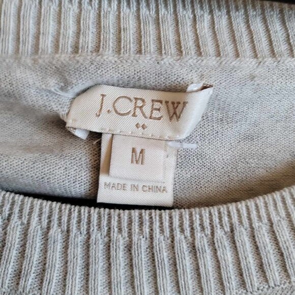 J Crew Grey crew neck thin sweater GUC - Picture 3 of 5